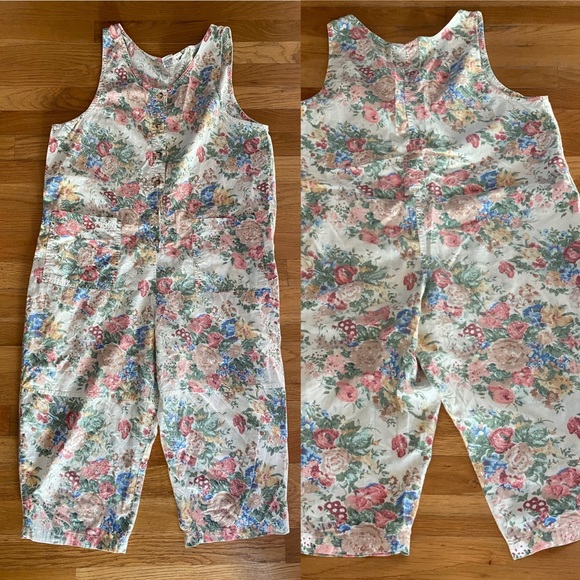 Vintage At Last & Company retro floral romper jumper/overalls - Picture 8 of 8